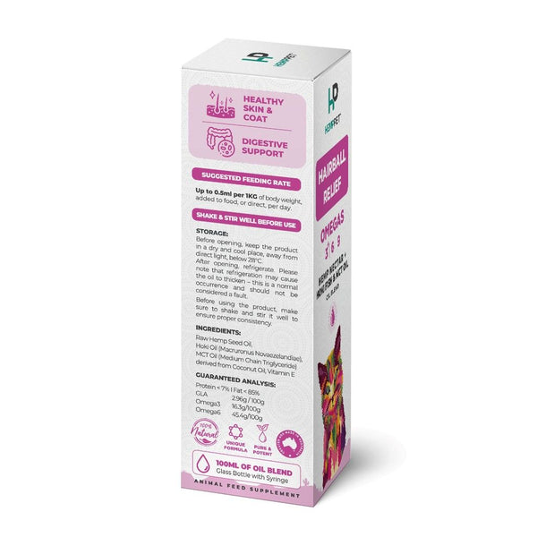 HempPet Hairball Relief Hoki Fish & Nectar & MCT Oil for Cats 100ml