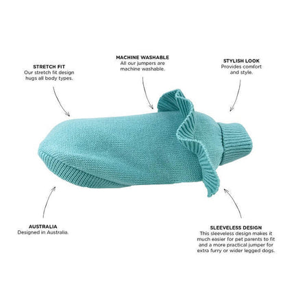 Huskimo Jumper Frill Knit Tiffany Blue
