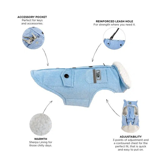 Huskimo Surfer Dog Coat - Blue