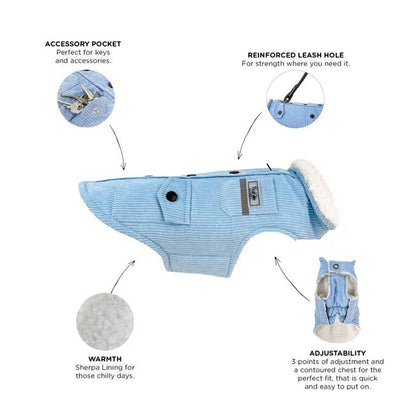 Huskimo Surfer Dog Coat - Blue