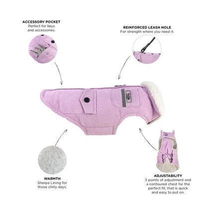 Huskimo Surfer Dog Coat - Mauve