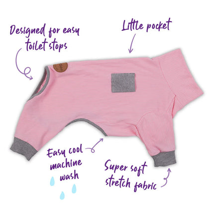 Kazoo Long John Dog Pyjamas - Pink
