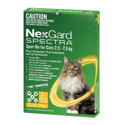 NexGard SPECTRA Spot-On for Cats 2.5-7.5 kg