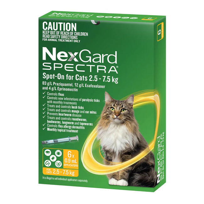 NexGard SPECTRA Spot-On for Cats 2.5-7.5 kg